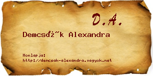 Demcsák Alexandra névjegykártya