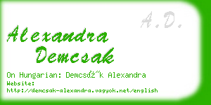 alexandra demcsak business card